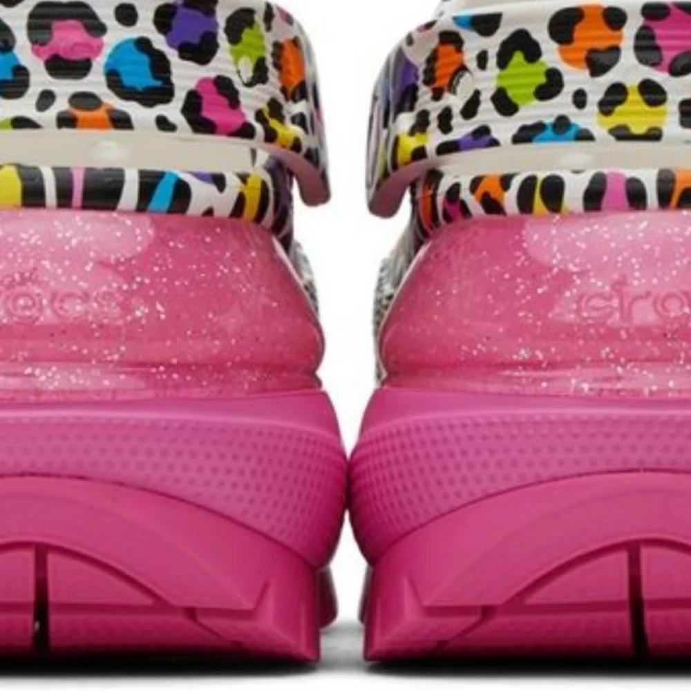 Lisa Frank CROCS Mega Crush❤️❤️colorful Leapard Print